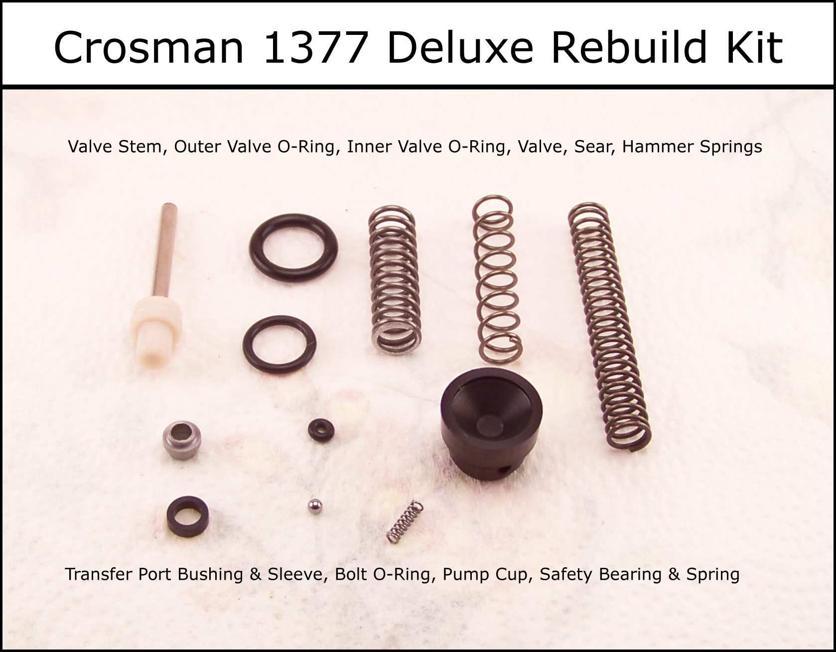 1322 Rebuild 1377 New stock Crosman valve and cup seal set 