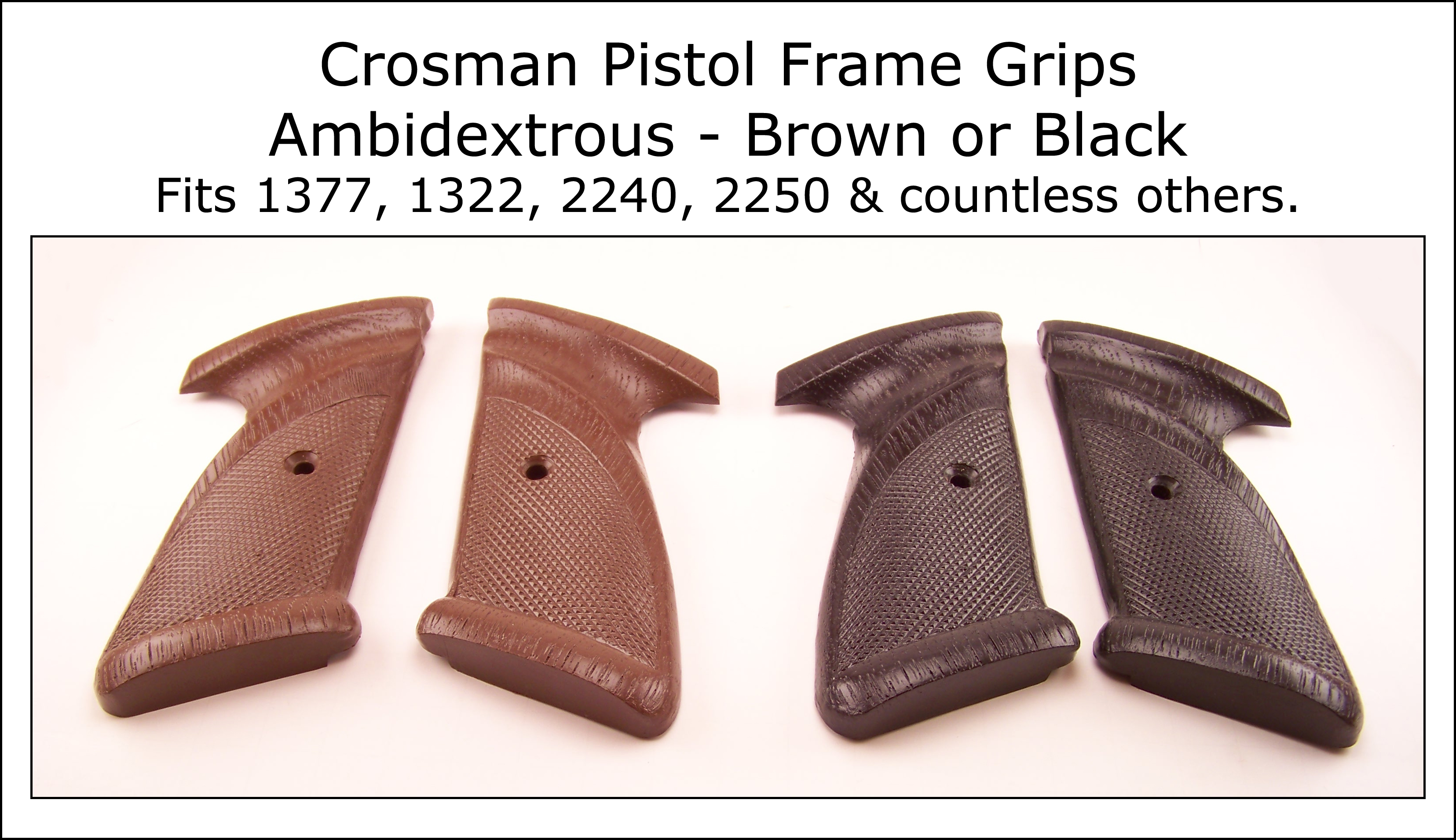 Crosman P1322 Black P1377 Brown Plastic Grips Also 2240 2250 1322 1377 2289