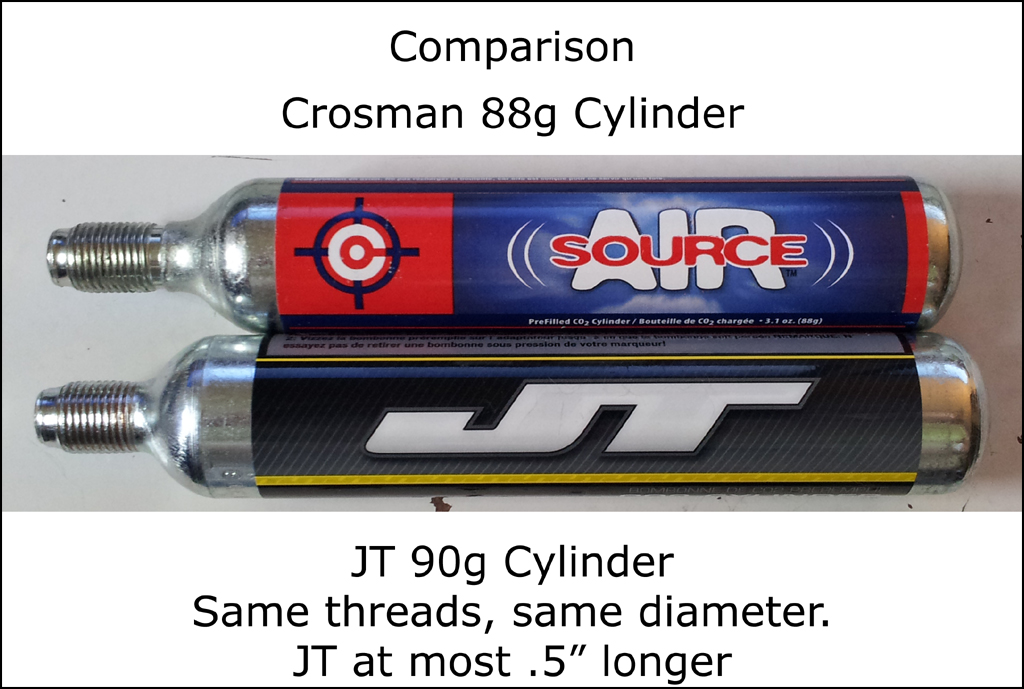1-Count Air Venturi 90g CO2 AirSource Cartridge Cylinder Replaces 88g Crosman JT 